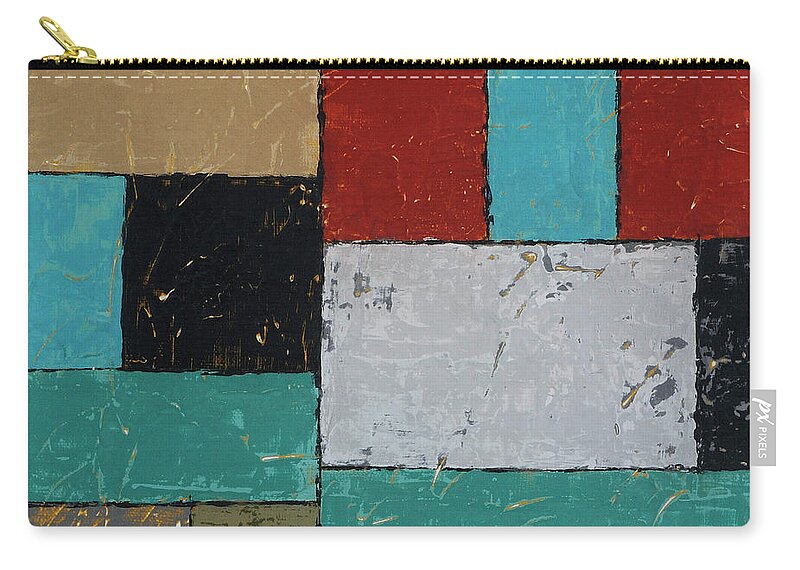 Abstract Zip Pouch featuring the painting Foundations 1 by Jim Benest