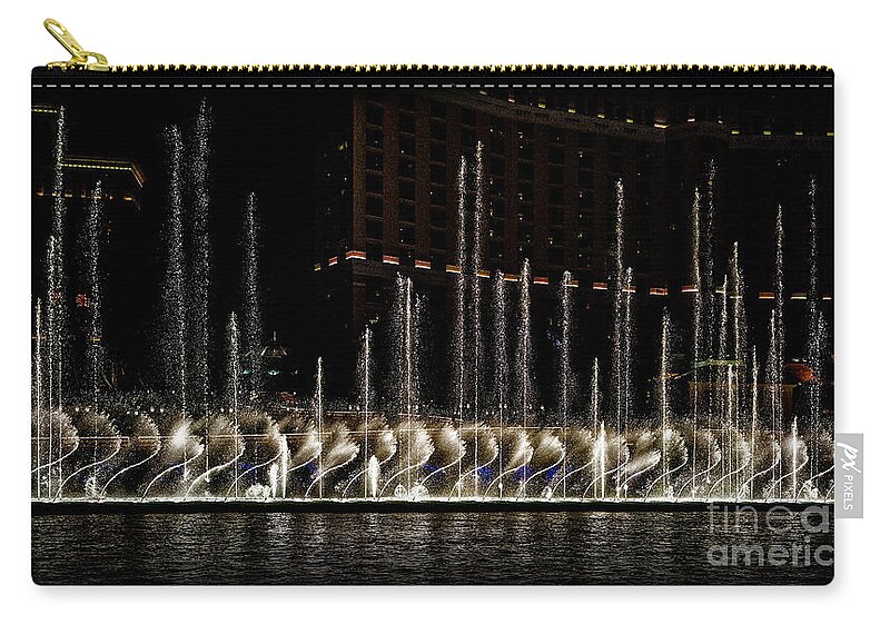 Dancing Zip Pouch featuring the photograph Fountain at Bellagio 5 by Walt Foegelle