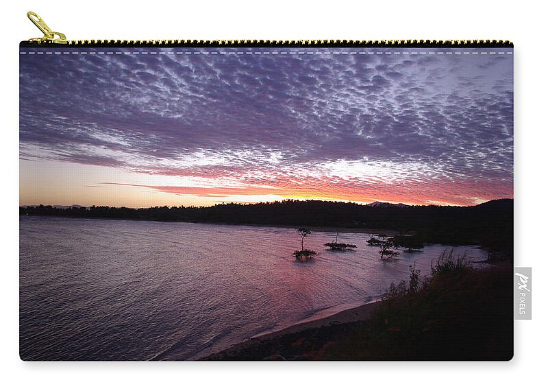 Landscape Zip Pouch featuring the photograph Four Elements Sunset Sequence 6 Coconuts Qld by Kerryn Madsen-Pietsch