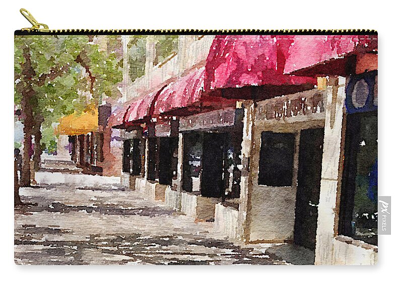 Fourth Avenue Zip Pouch featuring the digital art Fourth Avenue by Donald S Hall