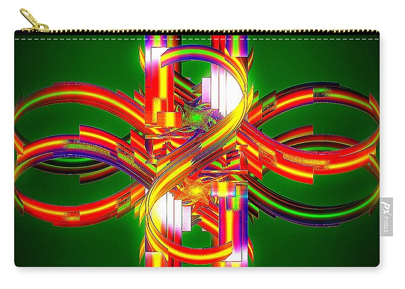 Digital Zip Pouch featuring the digital art Fourth Dimension by Leslie Revels