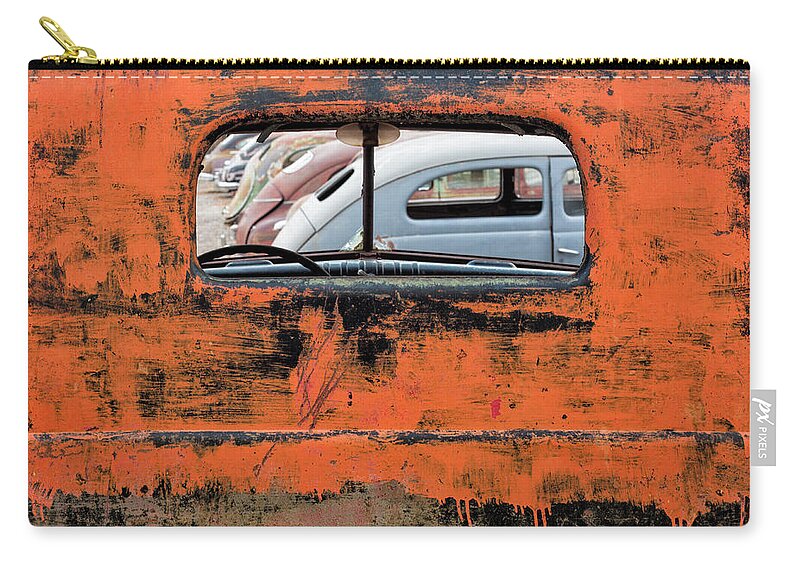 Cars Zip Pouch featuring the photograph Framed Antiques by Denise Bush