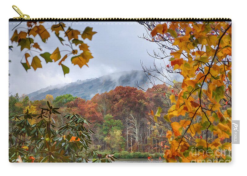 Autumn Zip Pouch featuring the photograph Framed by Fall by Kerri Farley
