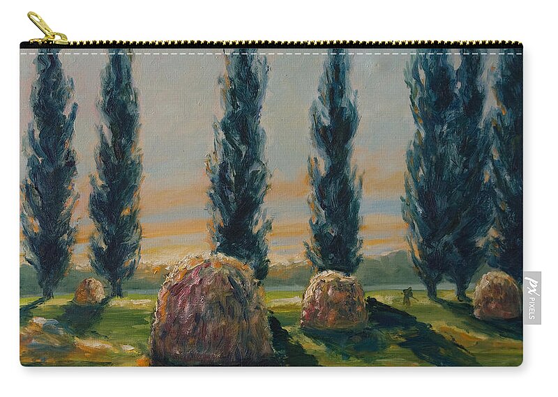 Trees Zip Pouch featuring the painting France IV by Rick Nederlof