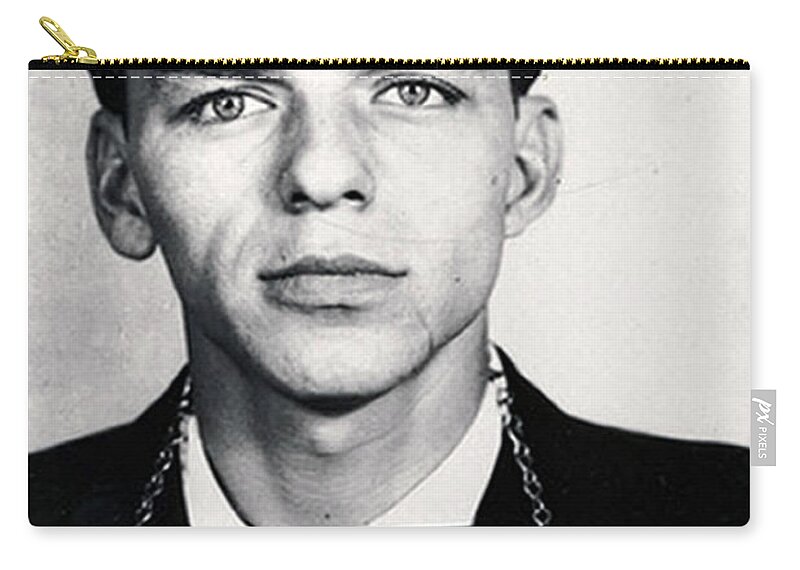 Frank Sinatra Carry-all Pouch featuring the painting Frank Sinatra Mug Shot Vertical by Tony Rubino