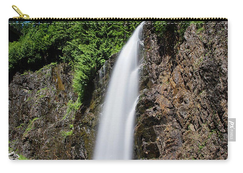 Snoqualmie Pass Zip Pouch featuring the photograph Franklin Falls by Brian Kamprath