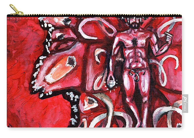 Aries Carry-all Pouch featuring the painting Free as an Aries by Shana Rowe Jackson
