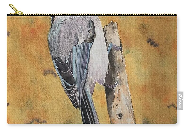 Chickadee Zip Pouch featuring the painting Free Bird by Sonja Jones
