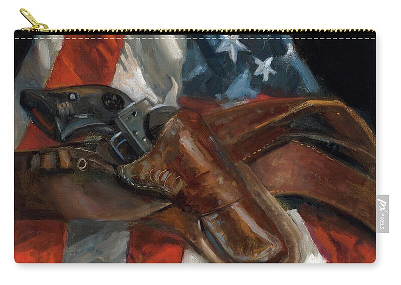 Cold Six Shooter Zip Pouch featuring the painting Freedom by Billie Colson