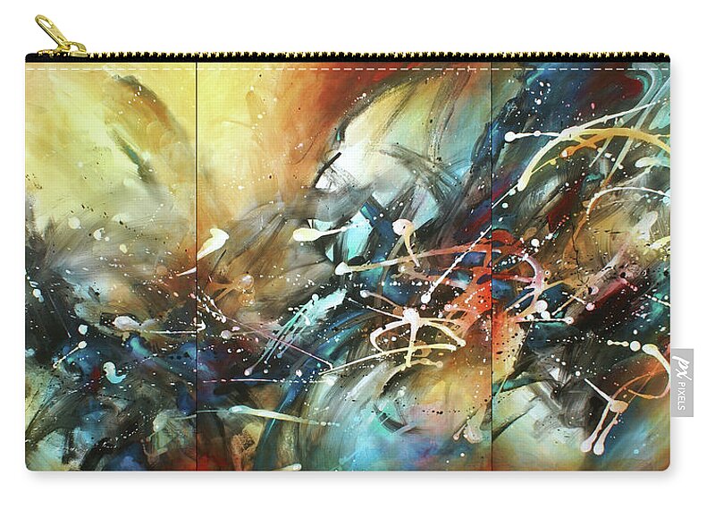 Abstract Zip Pouch featuring the painting Freedom of Movement by Michael Lang