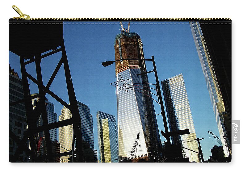 Freedom Tower Carry-all Pouch featuring the photograph Freedom Tower Under Construction in NYC by Linda Stern