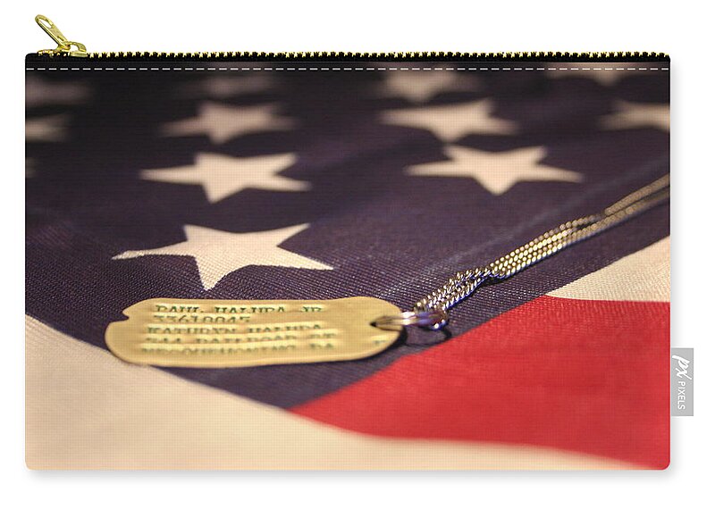 Military Zip Pouch featuring the photograph Freedom's Price by Laddie Halupa