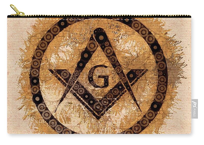 Freemason Zip Pouch featuring the painting Freemason, Mason, Masonic, Lodge, Symbol by Esoterica Art Agency