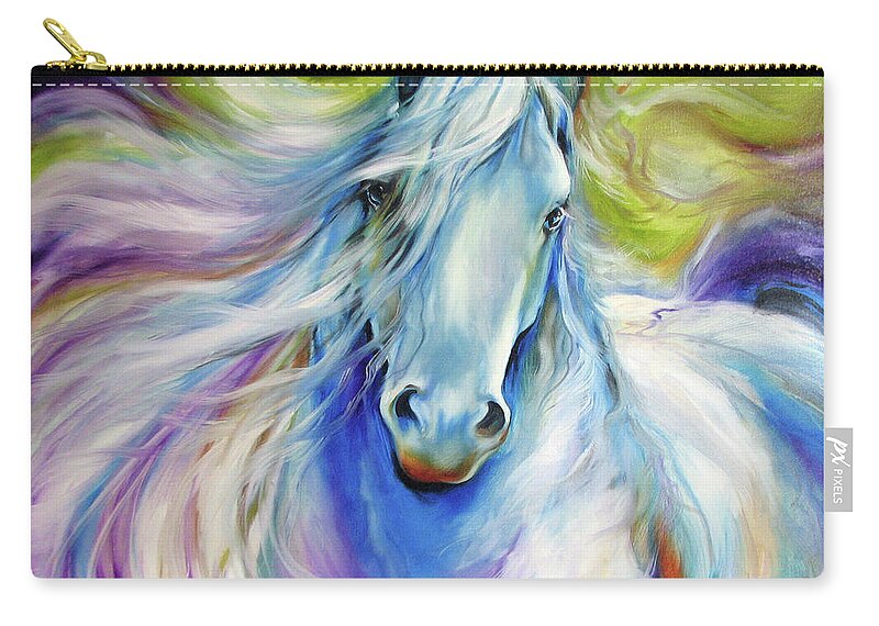 Equine Zip Pouch featuring the painting Freisian Dreamscape by Marcia Baldwin