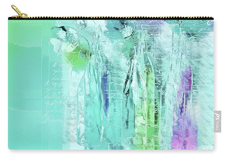 Blue Zip Pouch featuring the digital art French Still Life - 14b by Variance Collections