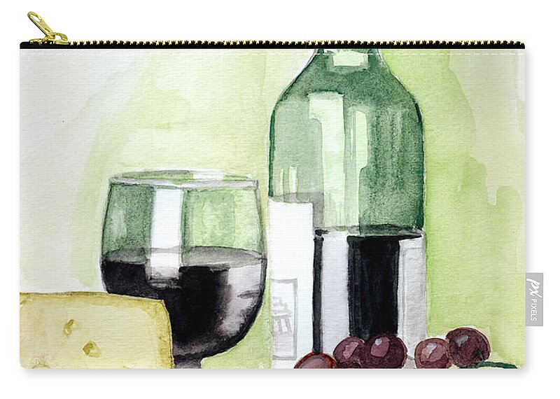 Wine Zip Pouch featuring the painting French tradition by Alban Dizdari