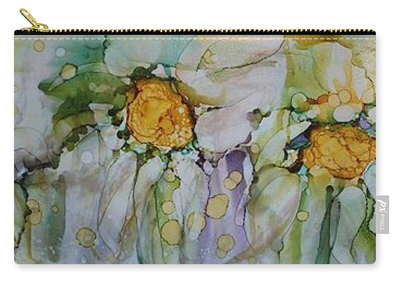 Flowers Carry-all Pouch featuring the painting Fresh as a Daisy by Ruth Kamenev