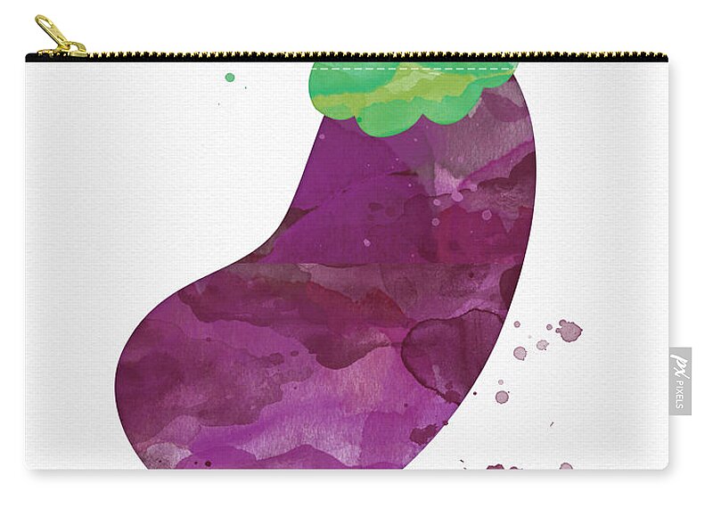 Eggplant Zip Pouch featuring the painting Fresh Eggplant by Linda Woods