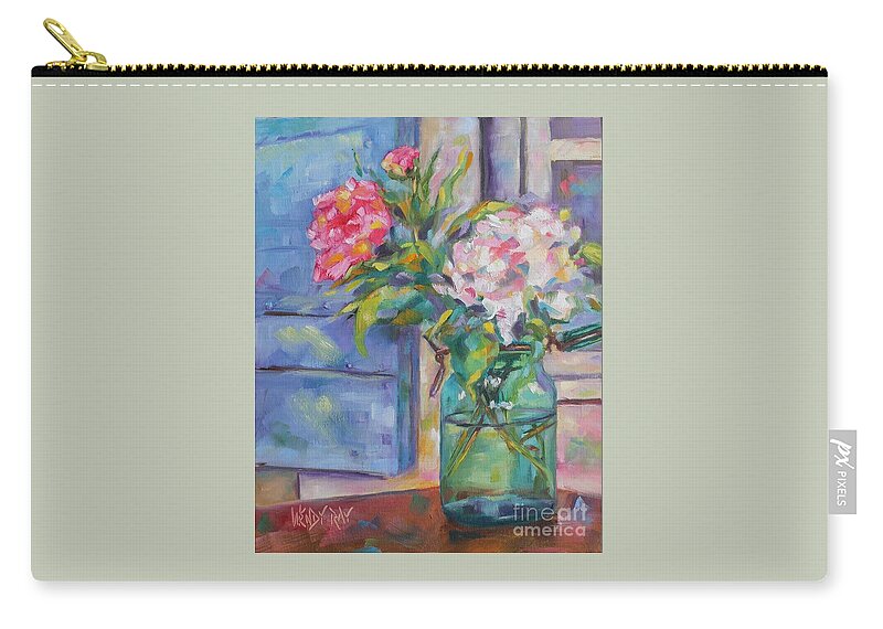 Flowers Zip Pouch featuring the painting Fresh Pick by Wendy Ray