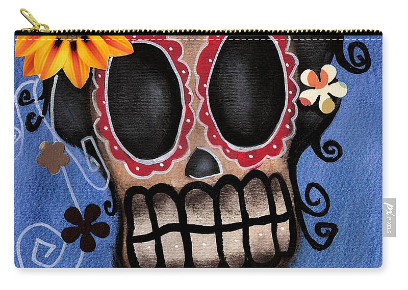 Day Of The Dead Carry-all Pouch featuring the painting Frida Muerta by Abril Andrade