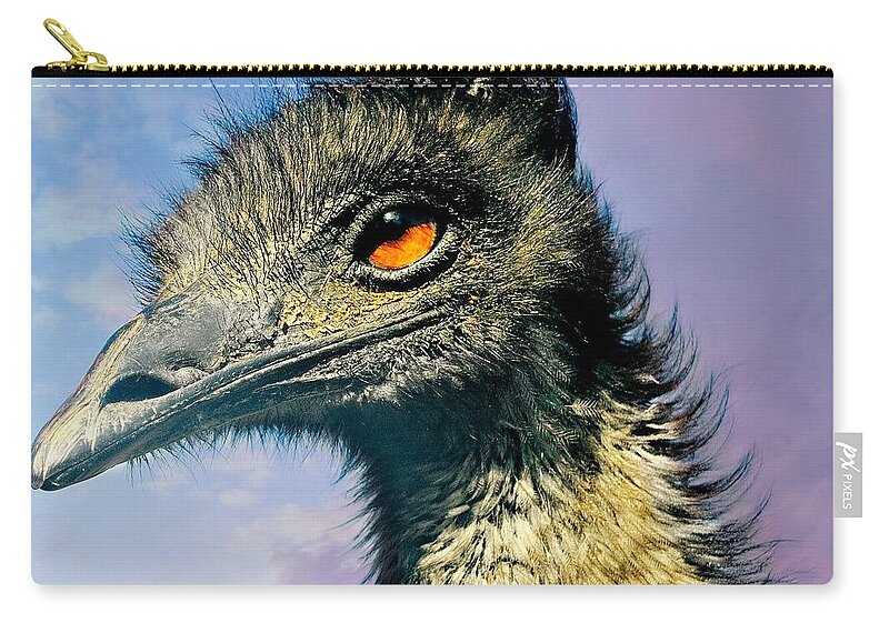 Emu Zip Pouch featuring the photograph Friend Emu by Diana Angstadt
