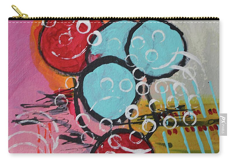 Orange Carry-all Pouch featuring the mixed media Friends by April Burton