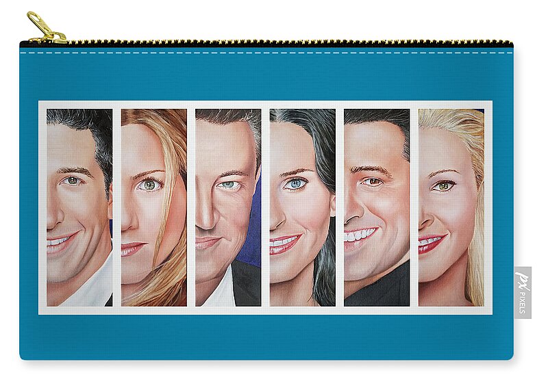 Friends Tv Show Zip Pouch featuring the painting Friends Set One by Vic Ritchey