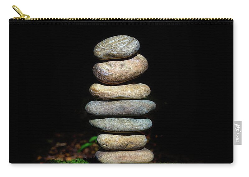 Zen Stones Zip Pouch featuring the photograph From The Shadows by Marco Oliveira