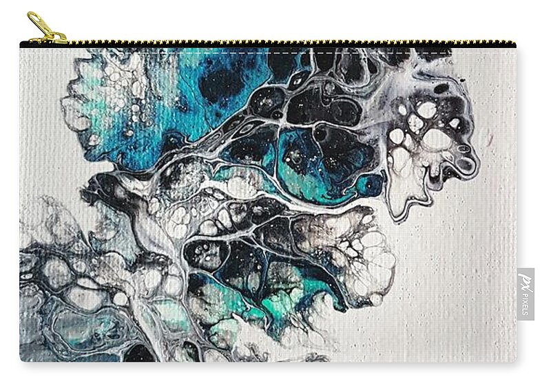 Ice Zip Pouch featuring the painting Frost and Ice by Jo Smoley