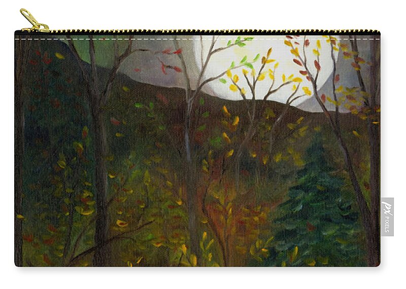 Autumn Zip Pouch featuring the painting Frost Moon by FT McKinstry