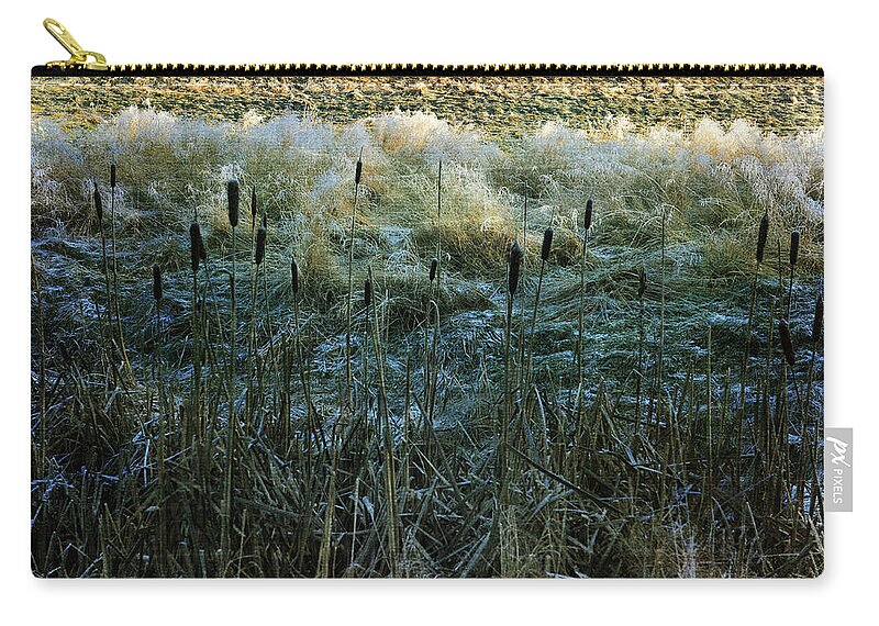 Plant Zip Pouch featuring the photograph Frost on the Ground by Randi Grace Nilsberg