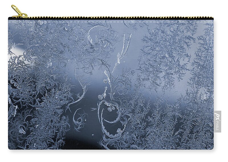 Frost Macro Zip Pouch featuring the photograph Frost Series 5 by Mike Eingle