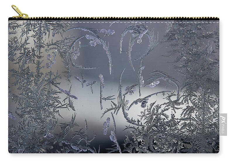 Frost Macro Zip Pouch featuring the photograph Frost Series 8 by Mike Eingle