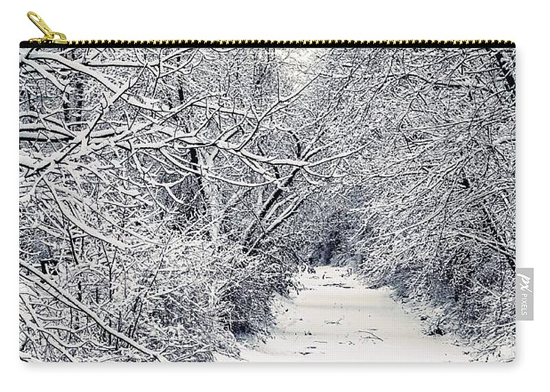  Zip Pouch featuring the photograph Frosted Feeder by Kendall McKernon