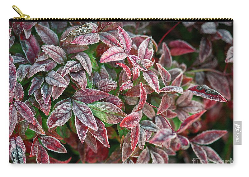 Frost Zip Pouch featuring the photograph Frosty by Russell Brown