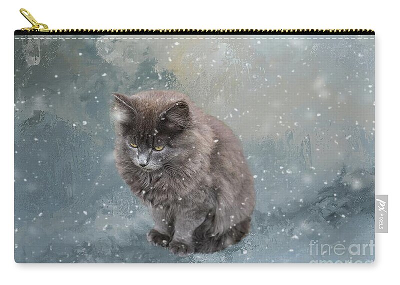 Cold Zip Pouch featuring the photograph Frozen by Eva Lechner