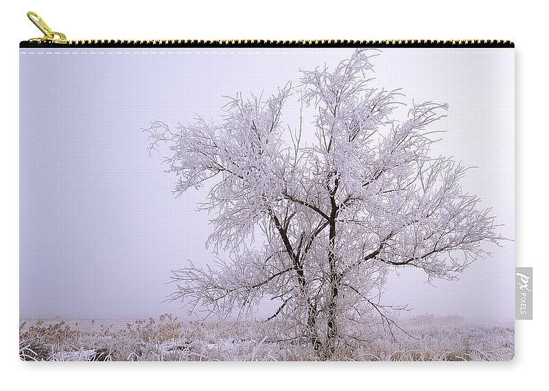 Frozen Ground Zip Pouch featuring the photograph Frozen Ground by Chad Dutson
