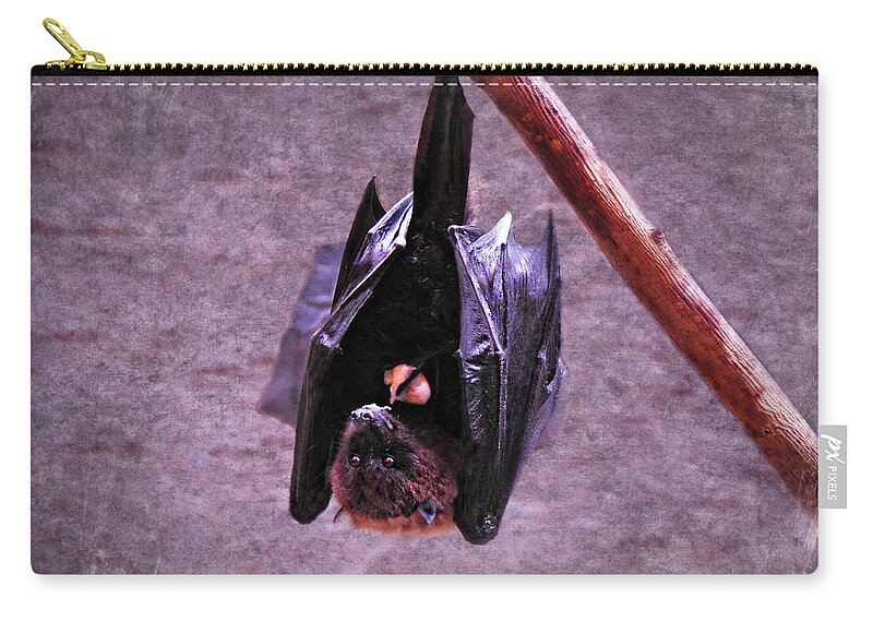 Fruit Bat Carry-all Pouch featuring the photograph Fruit Bat by Dark Whimsy