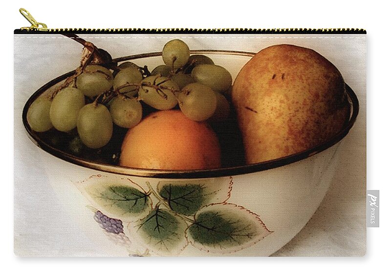 Bowl Zip Pouch featuring the painting Fruitbowl Retro by RC DeWinter