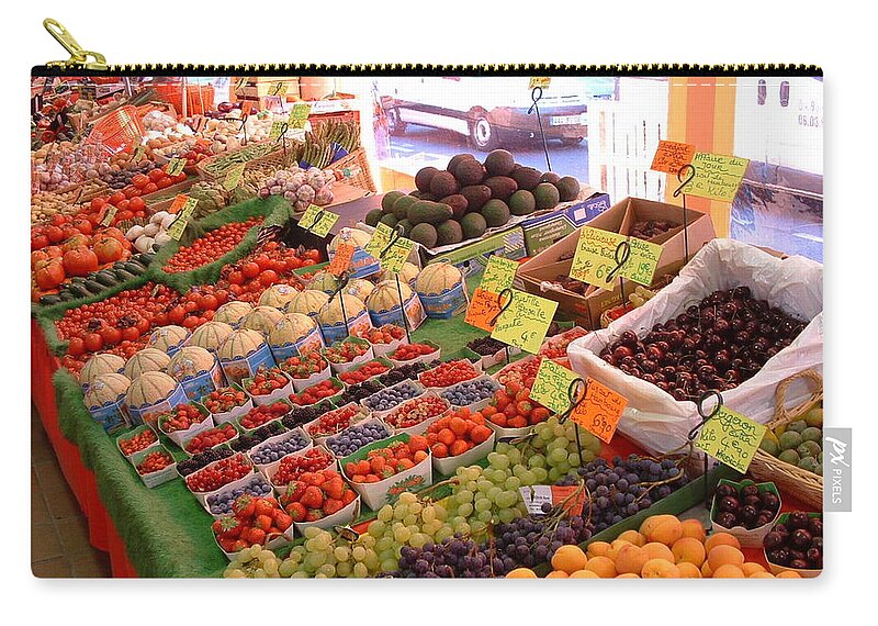 Food Zip Pouch featuring the photograph Fruits of the Fields of France by Anjel B Hartwell