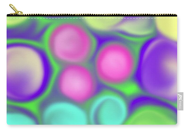 Swirls Zip Pouch featuring the painting Fruity Colours Abstract by Barefoot Bodeez Art