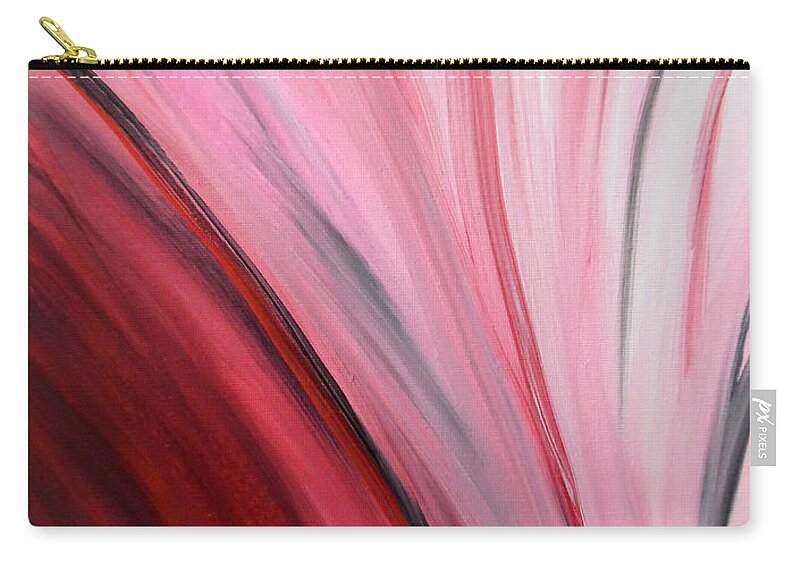 Pink Minimal Zip Pouch featuring the painting Fuchsia Frenzy by Jilian Cramb - AMothersFineArt