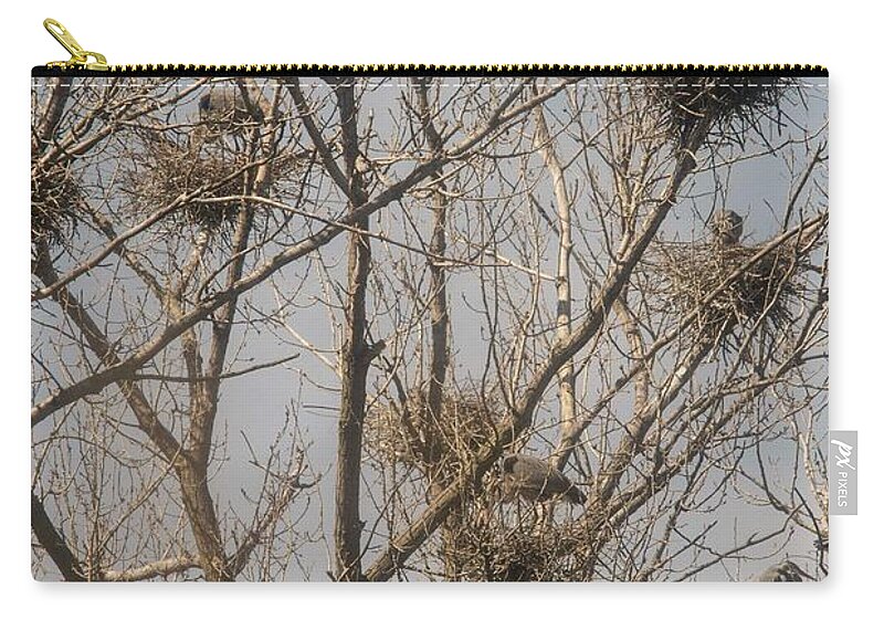 Great Blue Heron Zip Pouch featuring the photograph Full House by David Bearden