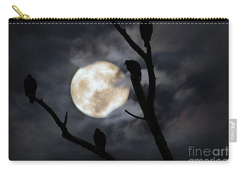 Venue Zip Pouch featuring the photograph Full Moon Committee by Darren Fisher