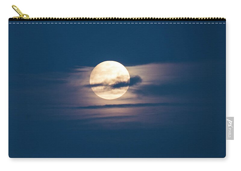 Natanson Zip Pouch featuring the photograph Full Moon February by Steven Natanson