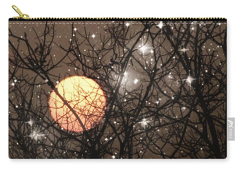 Full Moon Zip Pouch featuring the photograph Full Moon Starry Night by Marianna Mills
