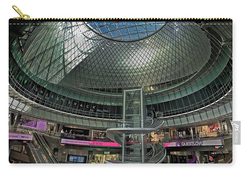 Fulton Center Zip Pouch featuring the photograph Fulton Center Street Level by S Paul Sahm
