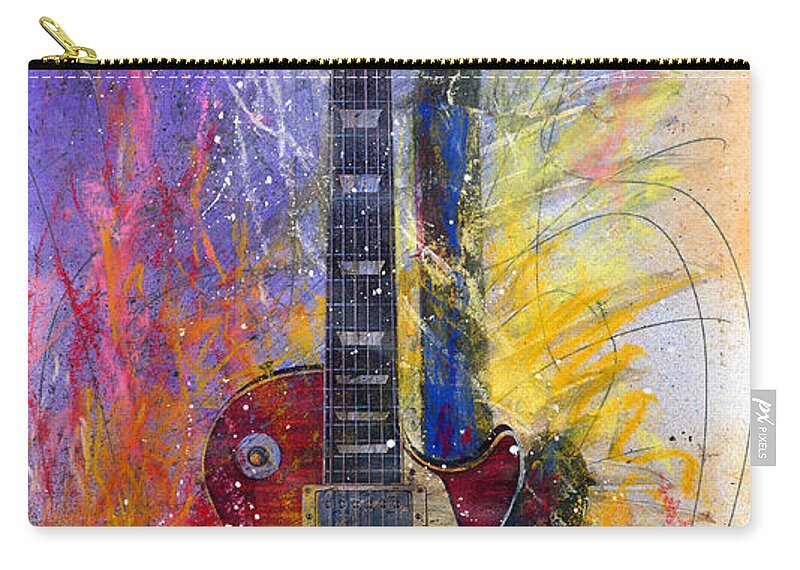 Watercolor Zip Pouch featuring the painting Fun With Les by Andrew King