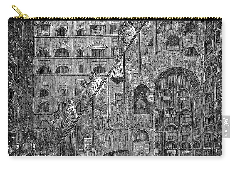 1894 Zip Pouch featuring the drawing FUNERAL AT CAESAR'S PALACE, c.1894. by Granger