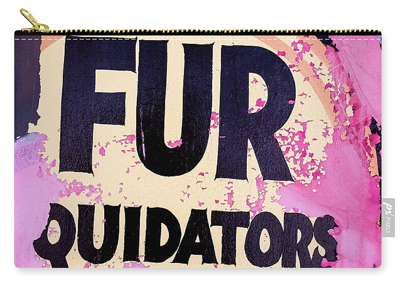 Sign Zip Pouch featuring the photograph FUR - Sign by Colleen Kammerer